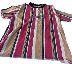 Men's Guess Jeans LA David Sayer Oversized Striped T-Shirt - Size L